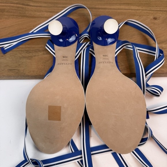 New NWOB Womens Betzabe Norma Suede Blue Open Toe Pumps Heels Size 39.5 - Picture 7 of 9